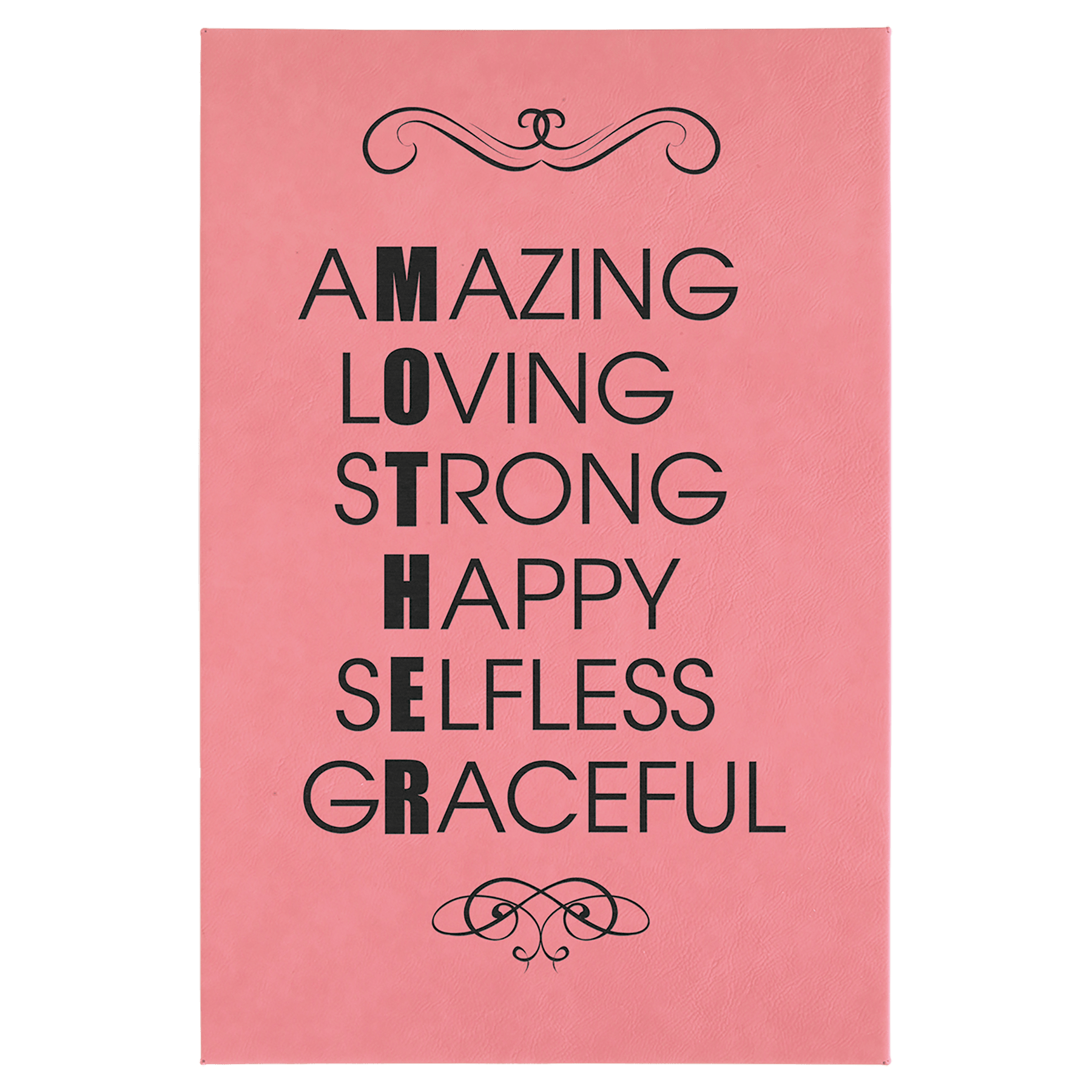 12" x 18" Pink Leatherette Wall Decor with Sawtooth Hanger 2