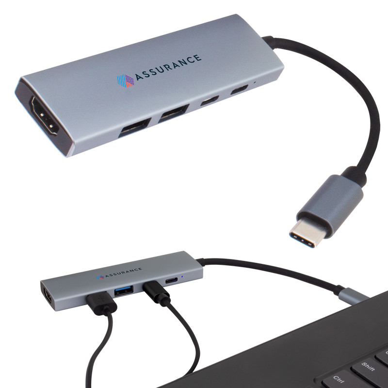 USB-C Hub 5-in-1 Multiport Adapter 100W PD and HDMI 10