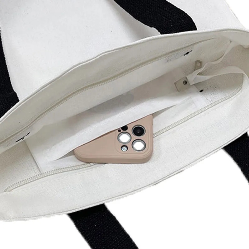 Solid Color Canvas Tote Bag 4