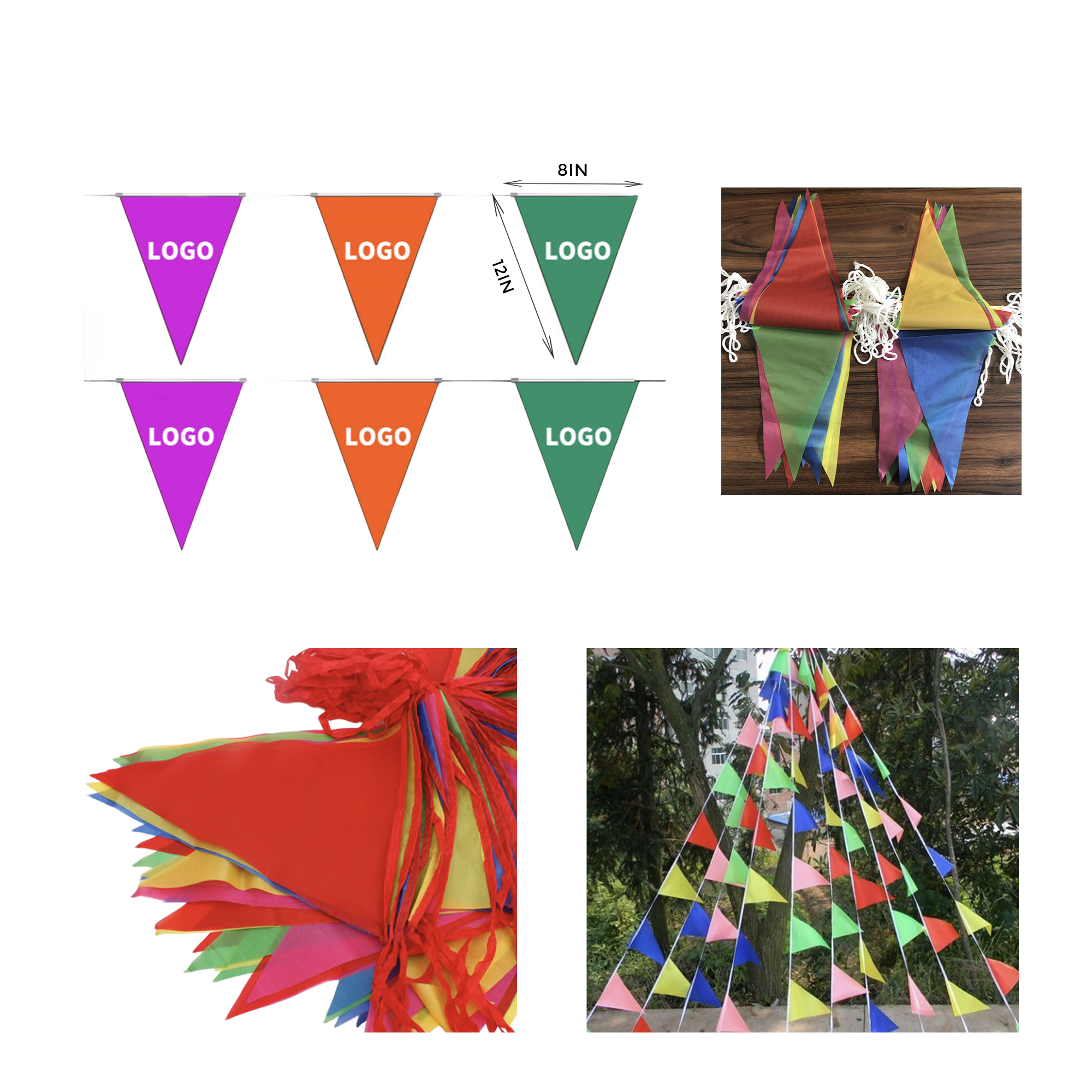 MOQ 10 PCS Eye - Catching Full Color Advertising Pennant 2
