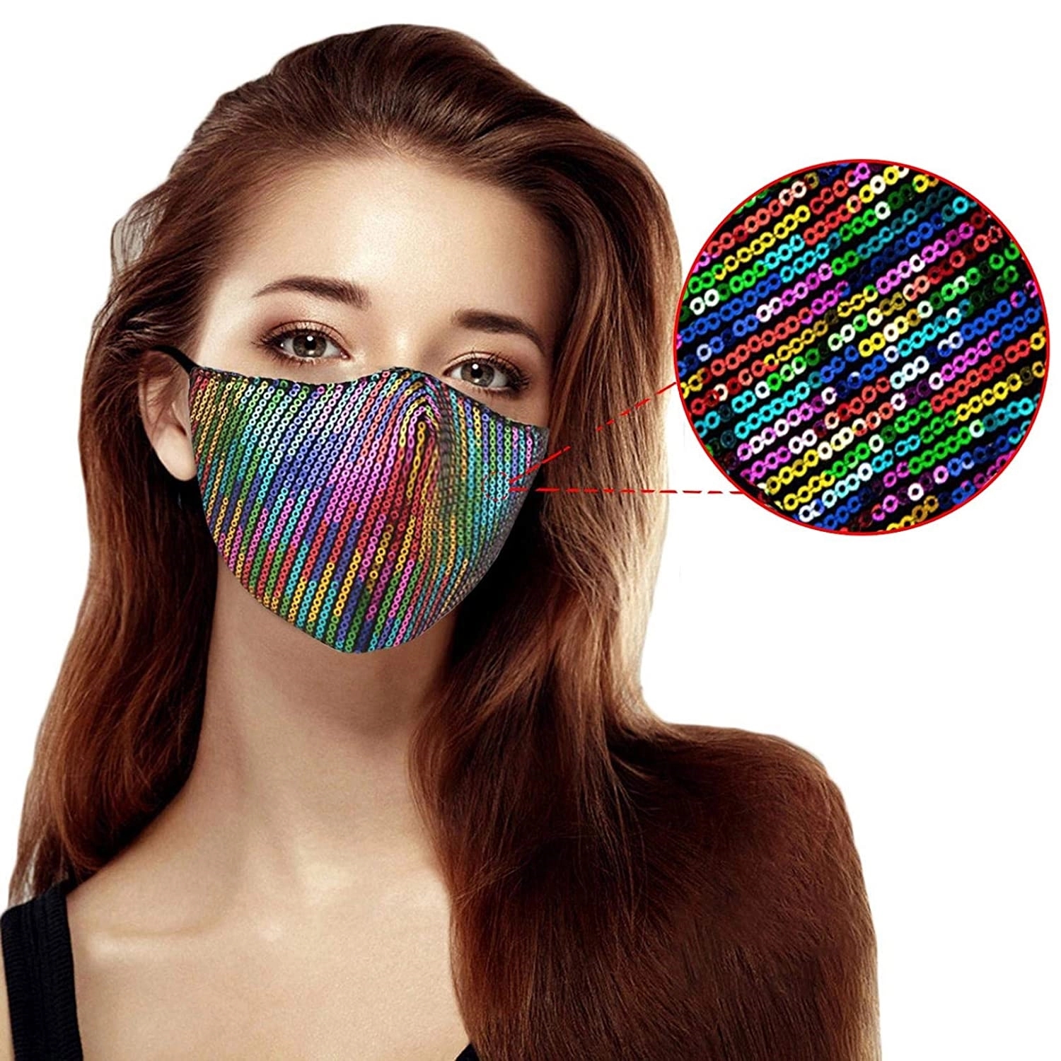 Shiny Sequins Cotton Mask 3