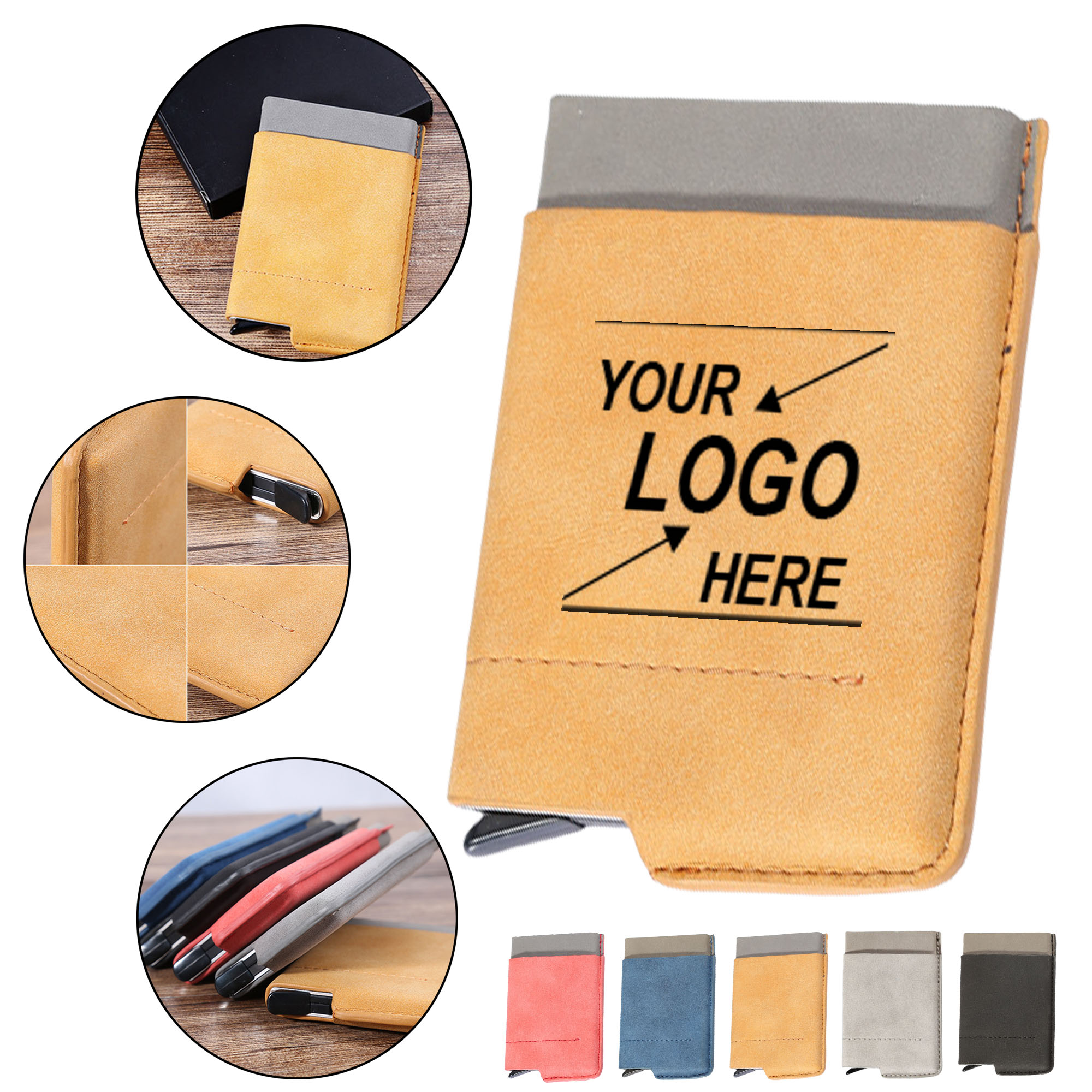 Vintage RFID Blocking Aluminum Card Holder Wallet - PU Leather Multi Slot ID Credit Card Case 7
