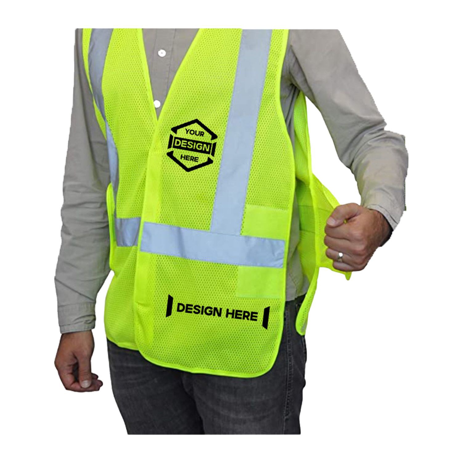 3.8 Oz. Class 2 Hi Vis Adjustable Breakaway Mesh Safety Vest 10