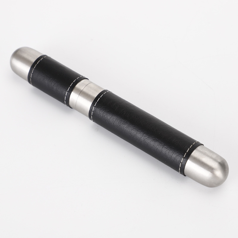Leather Stainless Steel Cigar Tube 3