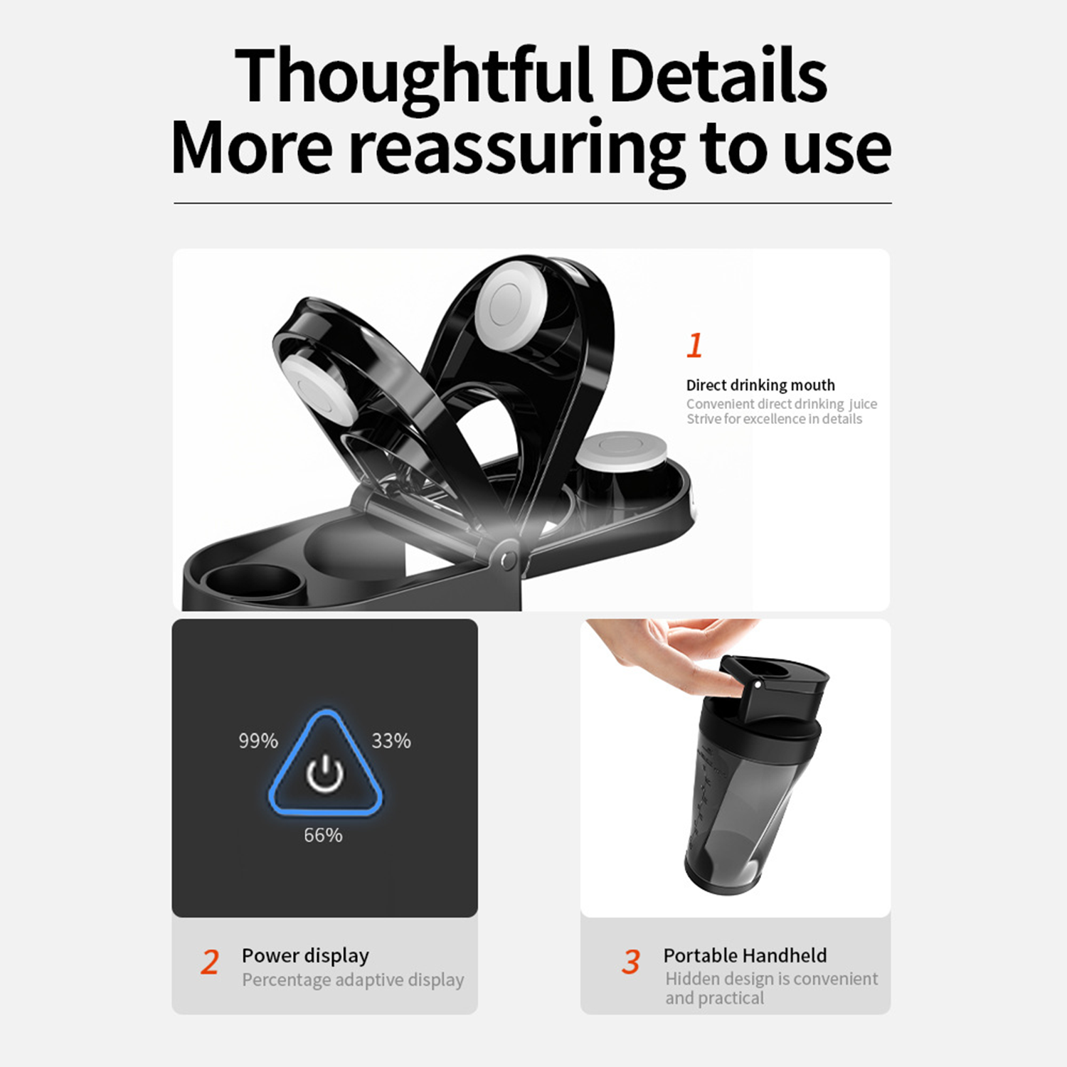 24Oz Electric Portable Rechargeable Juicer Blender 4