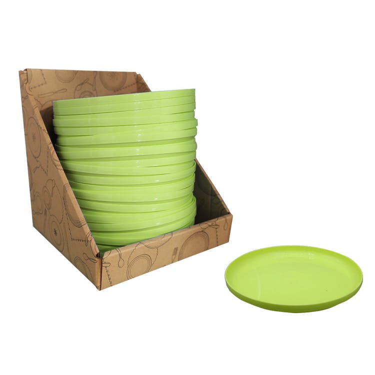 Plastic Round Plates - Green 7.4" 2