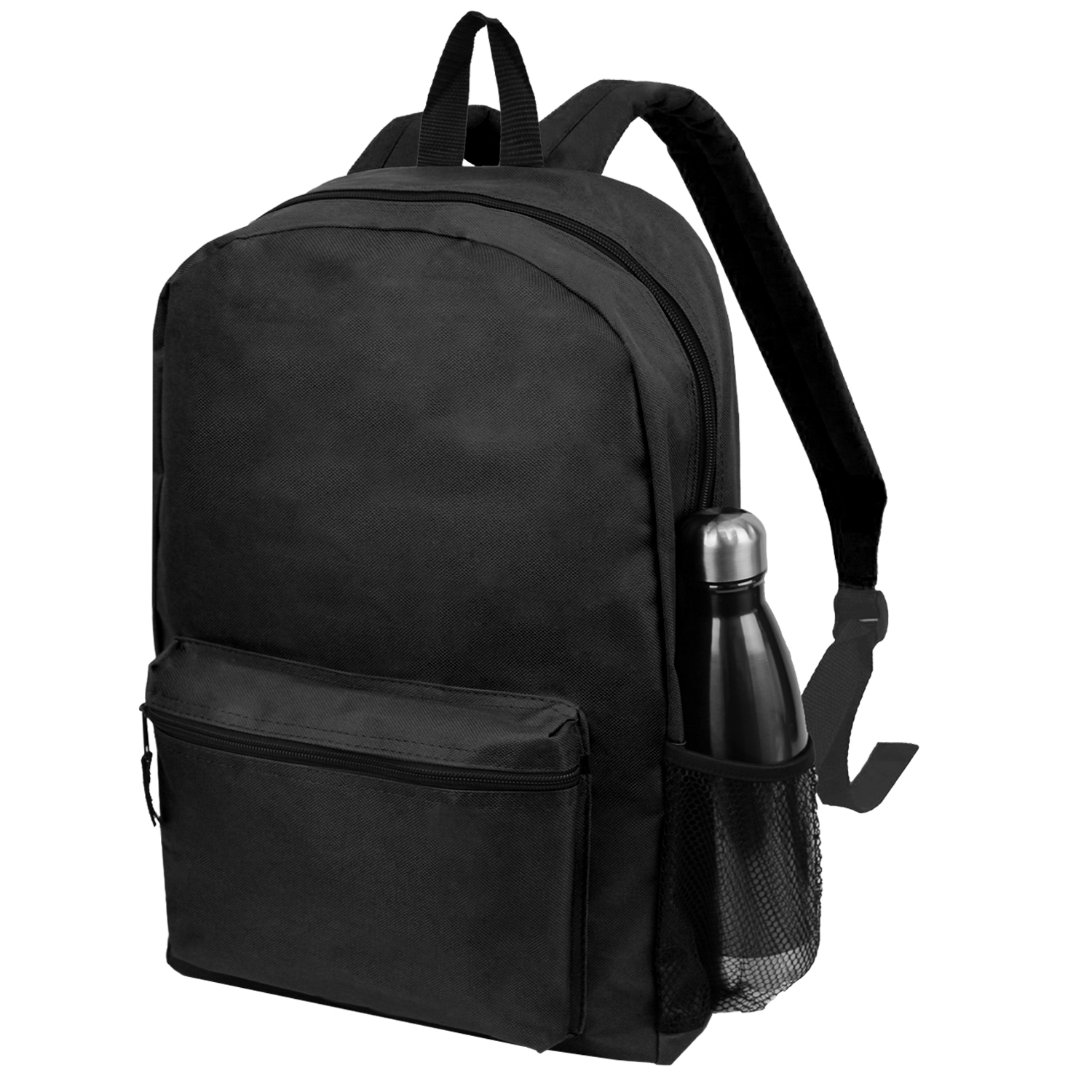 19" BEST VALUE HEAVY DUTY BACKPACK WITH WATER BOTTLE POCKET