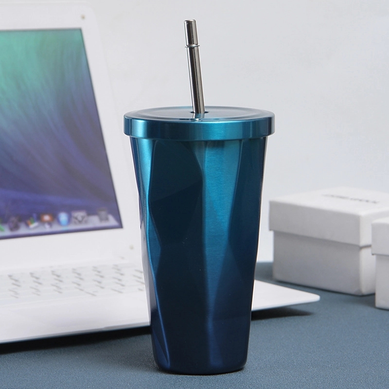 16 Oz Stainless Steel Gradient Diamond Shaped Vacuum Bottle 7