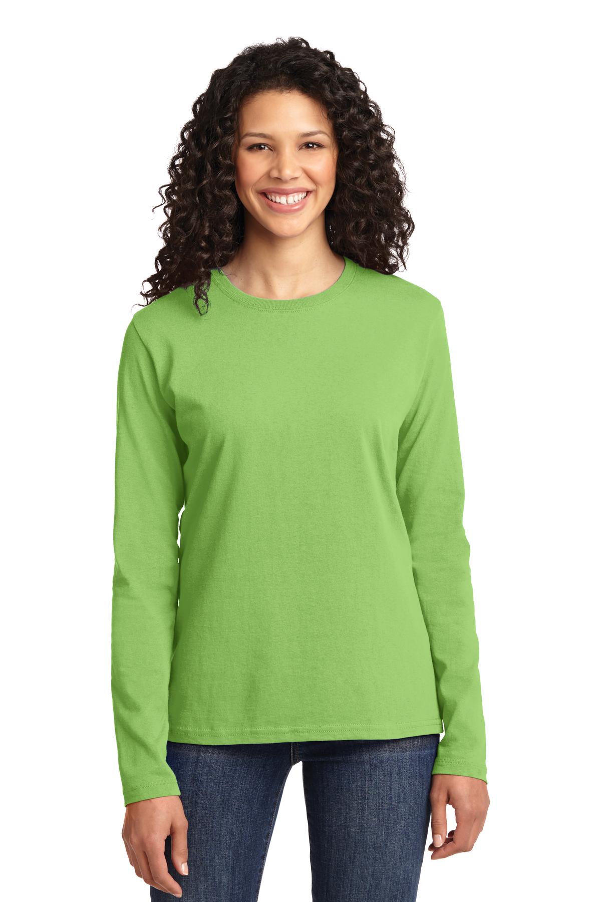 Port & Co Women's Long Sleeve Core Cotton Tee. LPC54LS 93