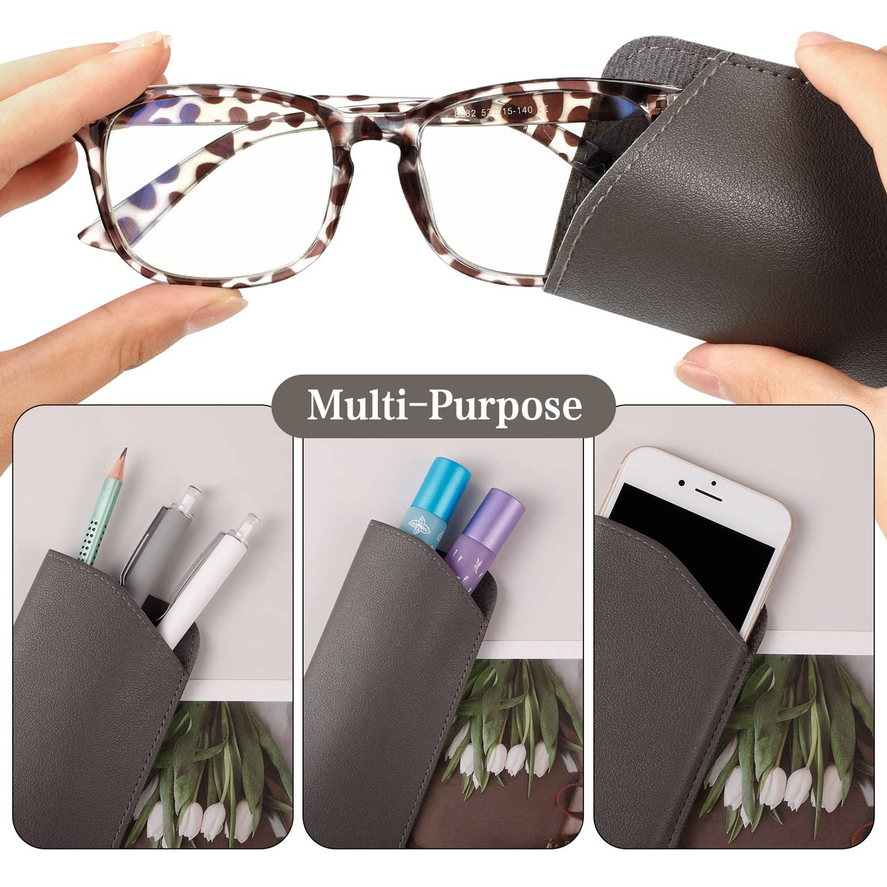 Eyeglass Pouch in PU Leather 5