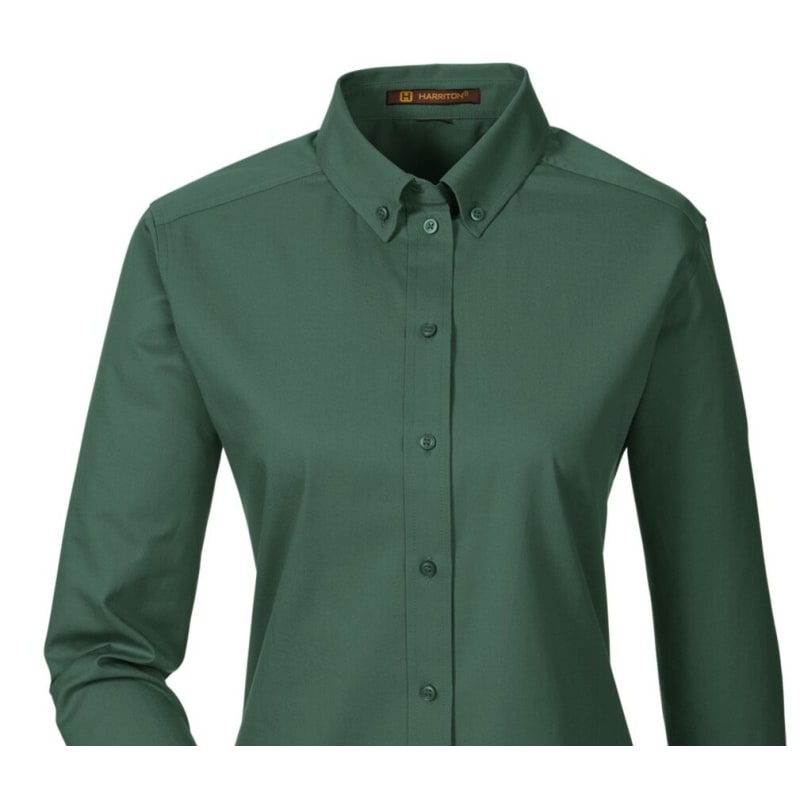 Harriton Ladies' Foundation 100% Cotton Long-Sleeve Twill Shirt With Teflon™ 19