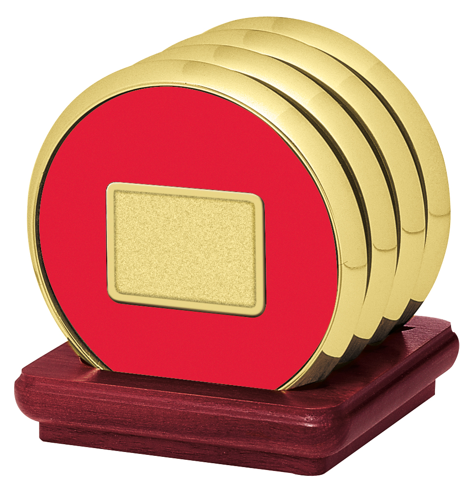 JAFFA® Four Coasters with Solid Cherry Stand 26