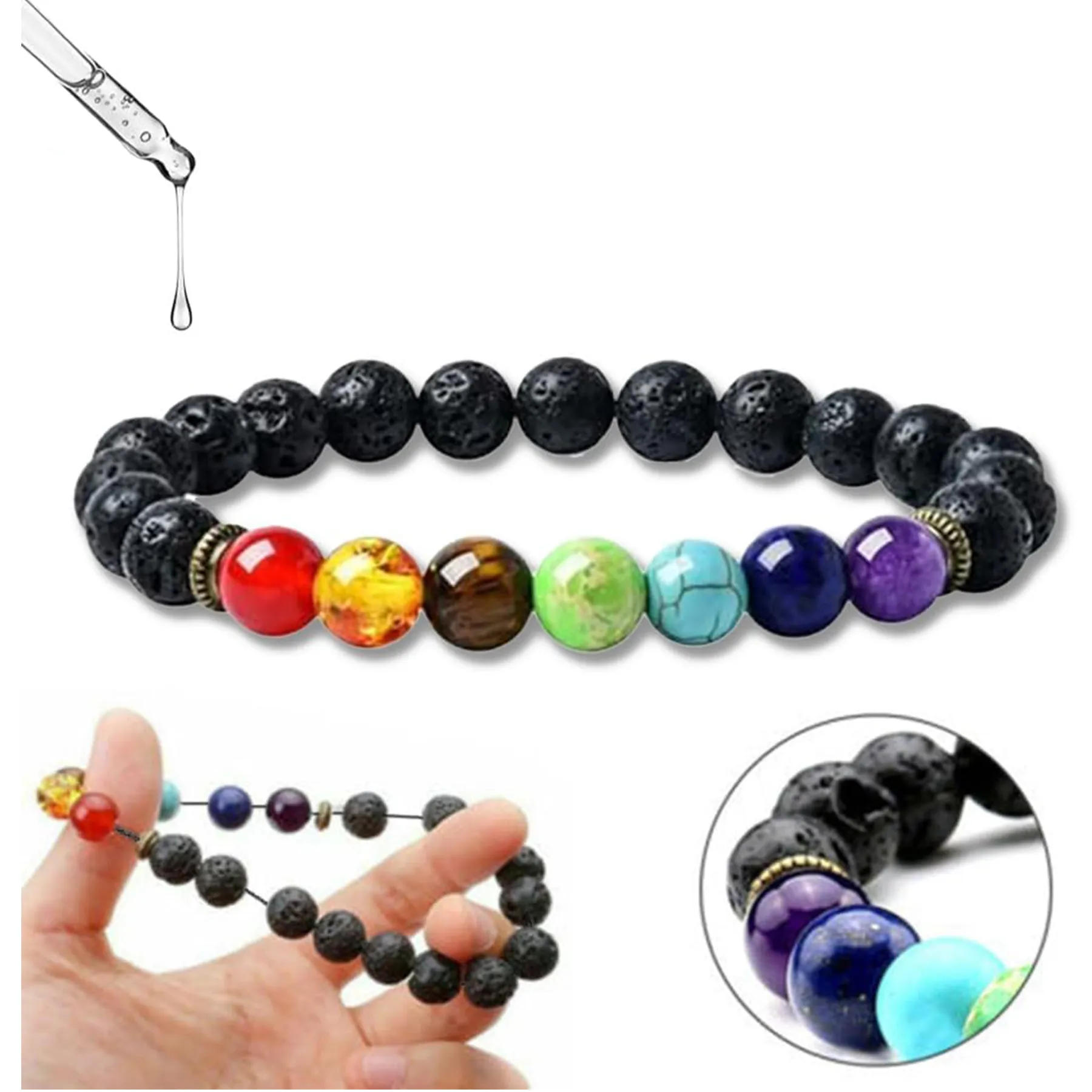 Adjustable Beaded Natural Stone Bracelet 2
