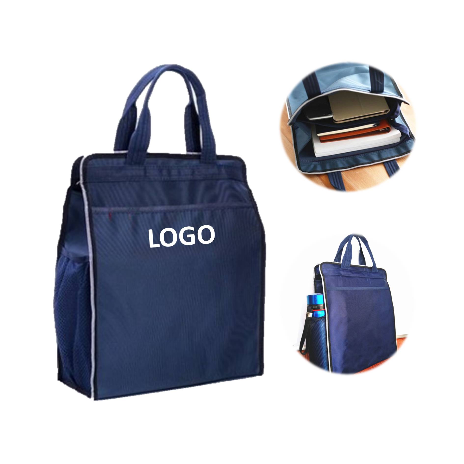 Portable Canvas Document Bag With Side Pocket 2