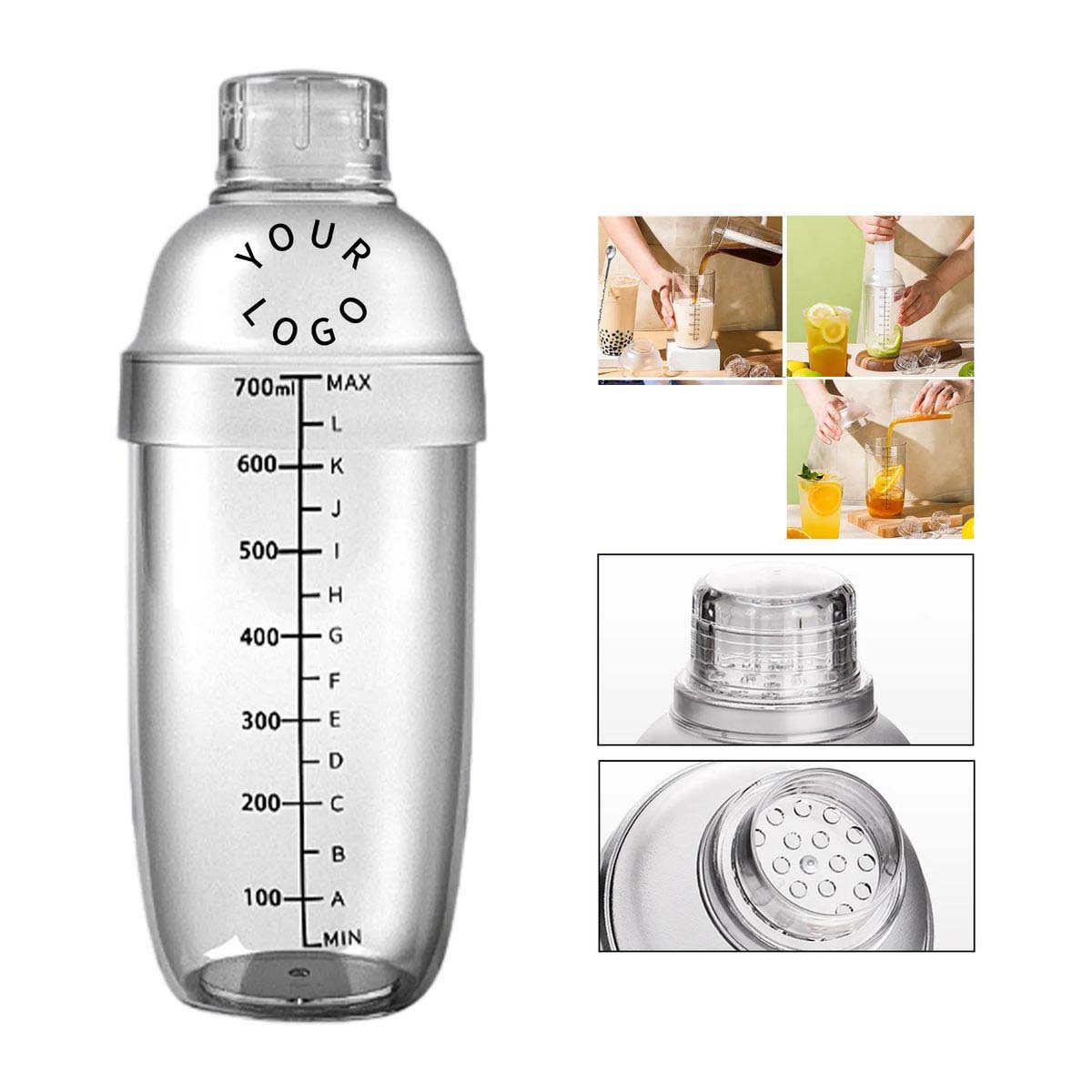 Black 24oz Drink Shaker with Measurement Markings 2