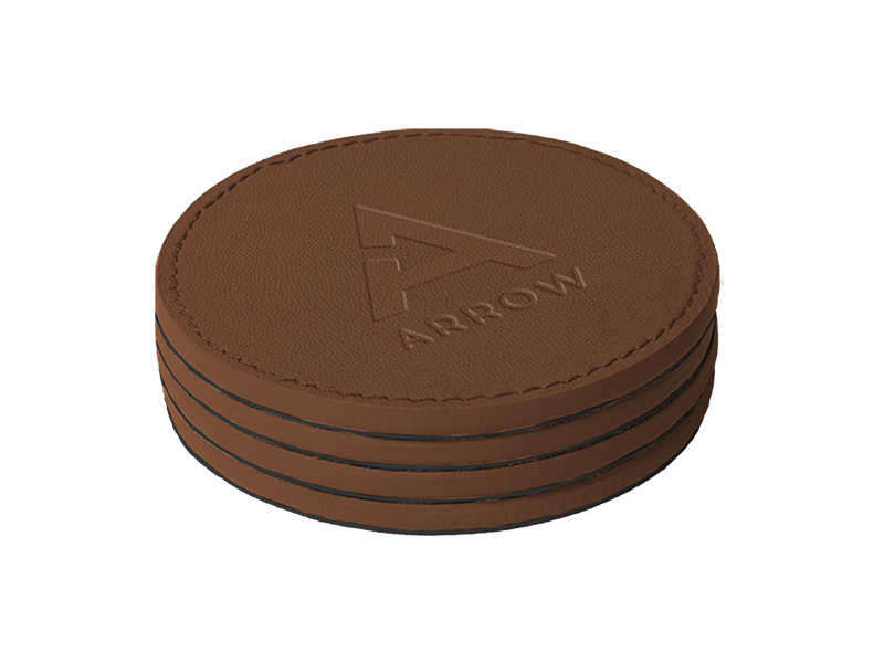 Real Leather Coaster Set w/ Holder