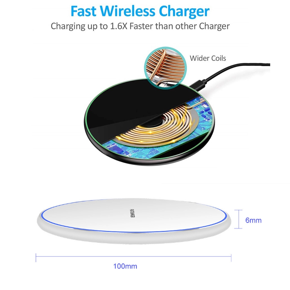 10W Thin Aviation Aluminum Wireless Charger 3