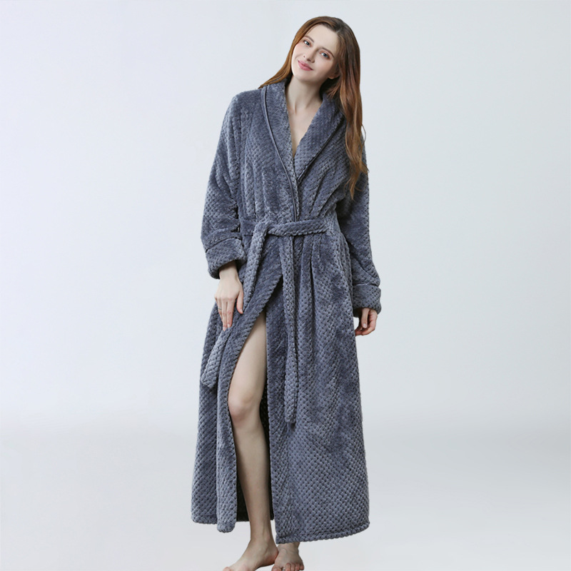 High Quality Breathable Women Men Fannel Warm Plush Robes 15