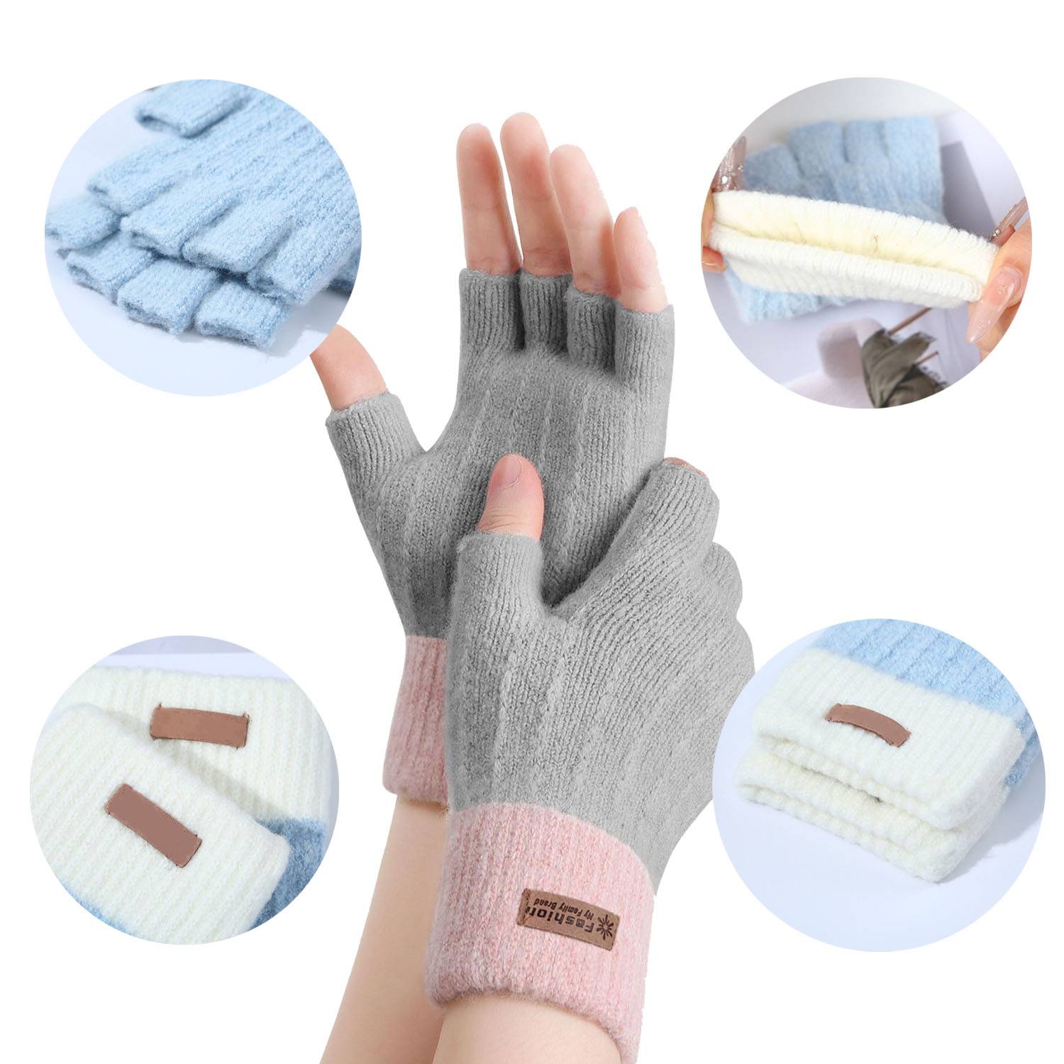 Women Fingerless nitted Gloves 8