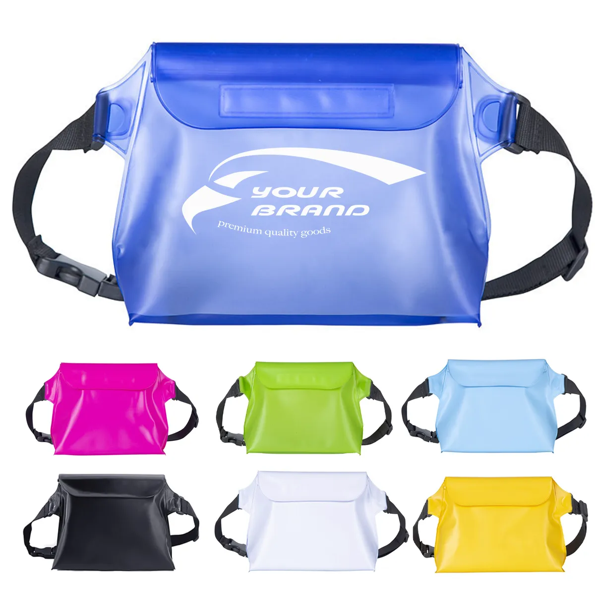 Colorful Waterproof Pouch Fanny Packs With Black Waist Strap 1