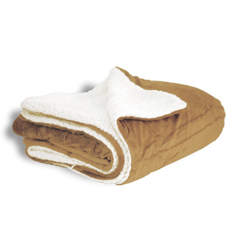 Oversized Camel Sherpa Blanket 1