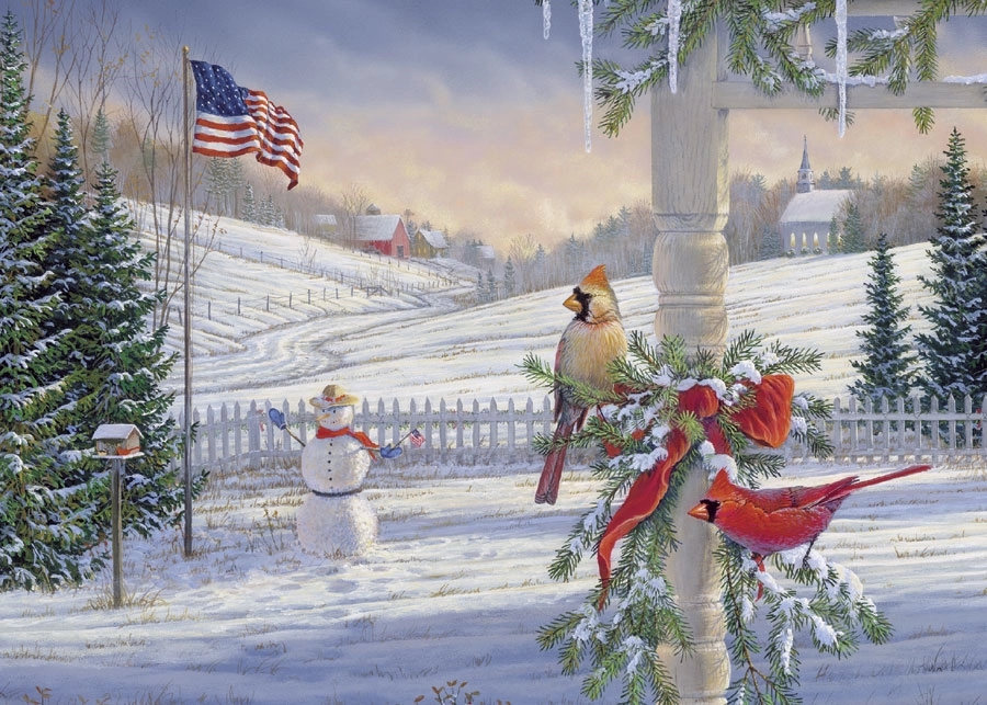 Countryside Cardinals Christmas Cards 1
