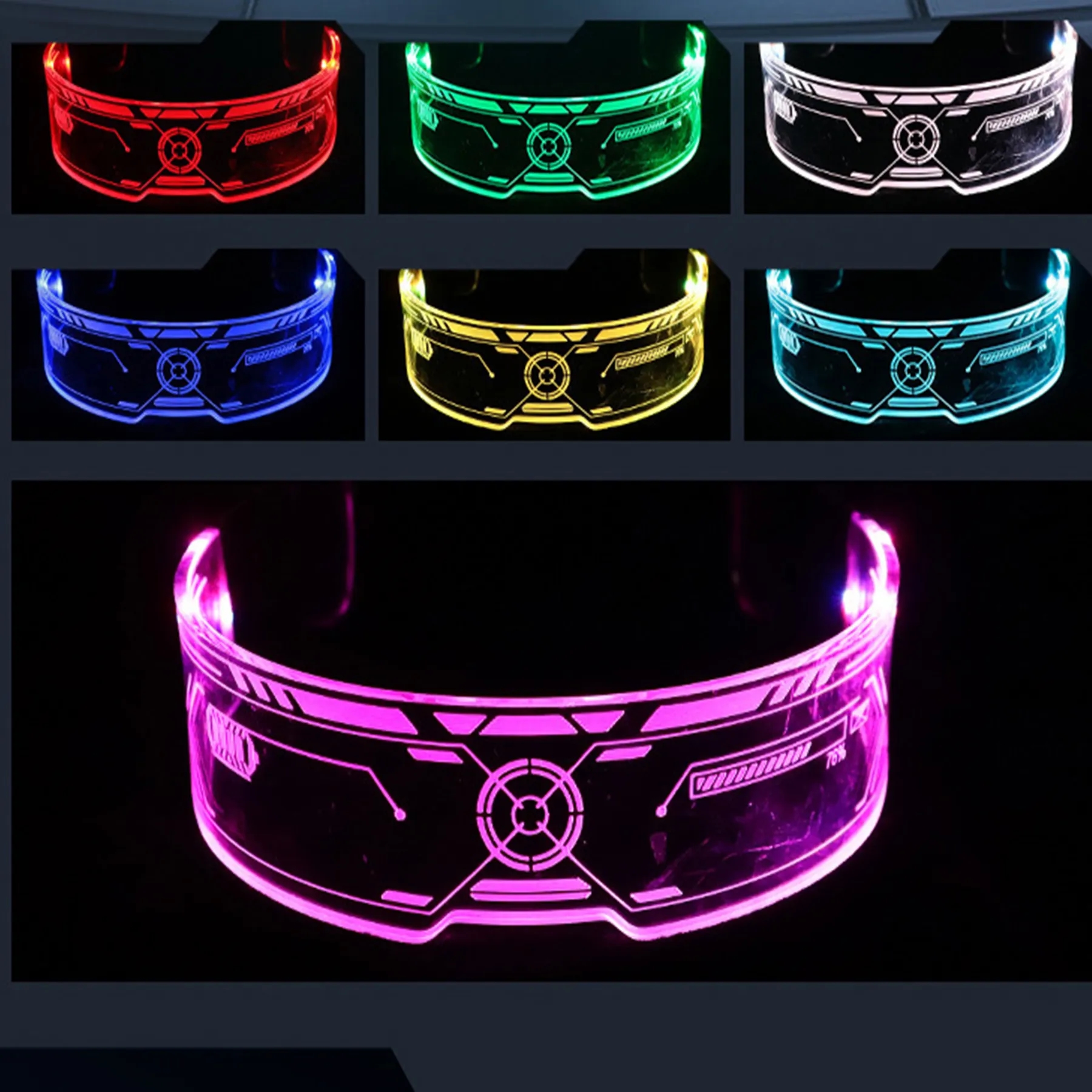 Cyberpunk style led luminous sunglasses 3