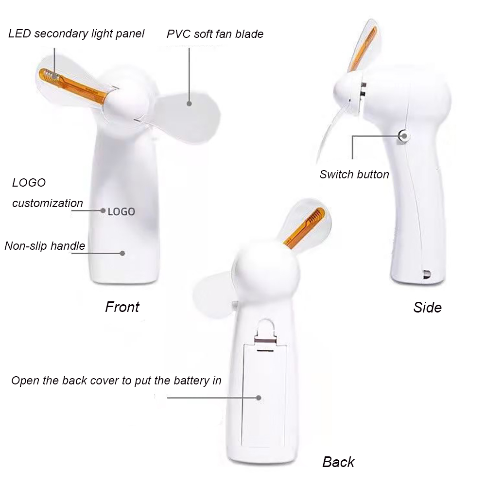 Message Editable Mini Flash LED Fan 4