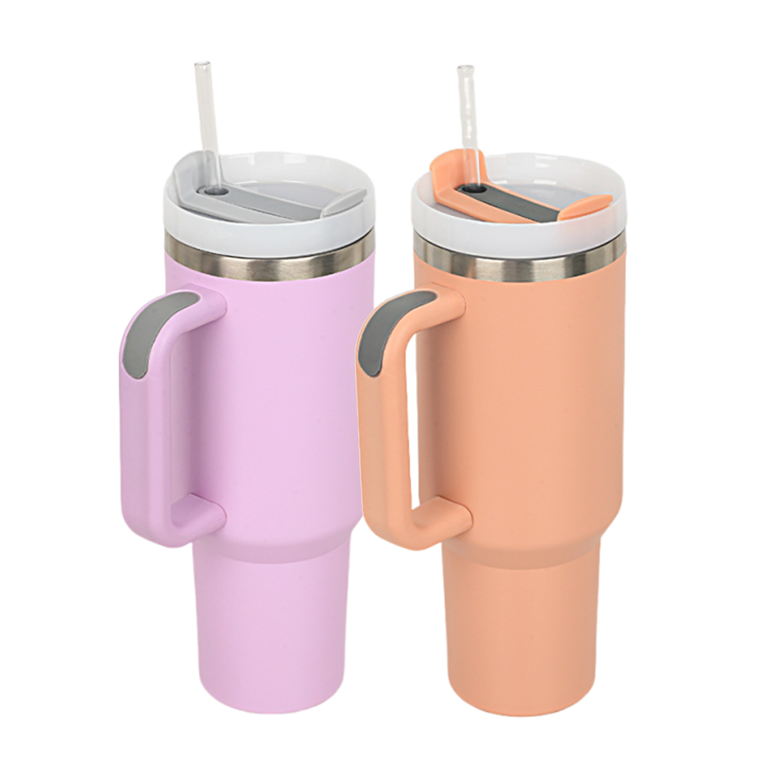 Double-Wall Stainless Steel Tumbler with Straw Lid, 40 oz. 4