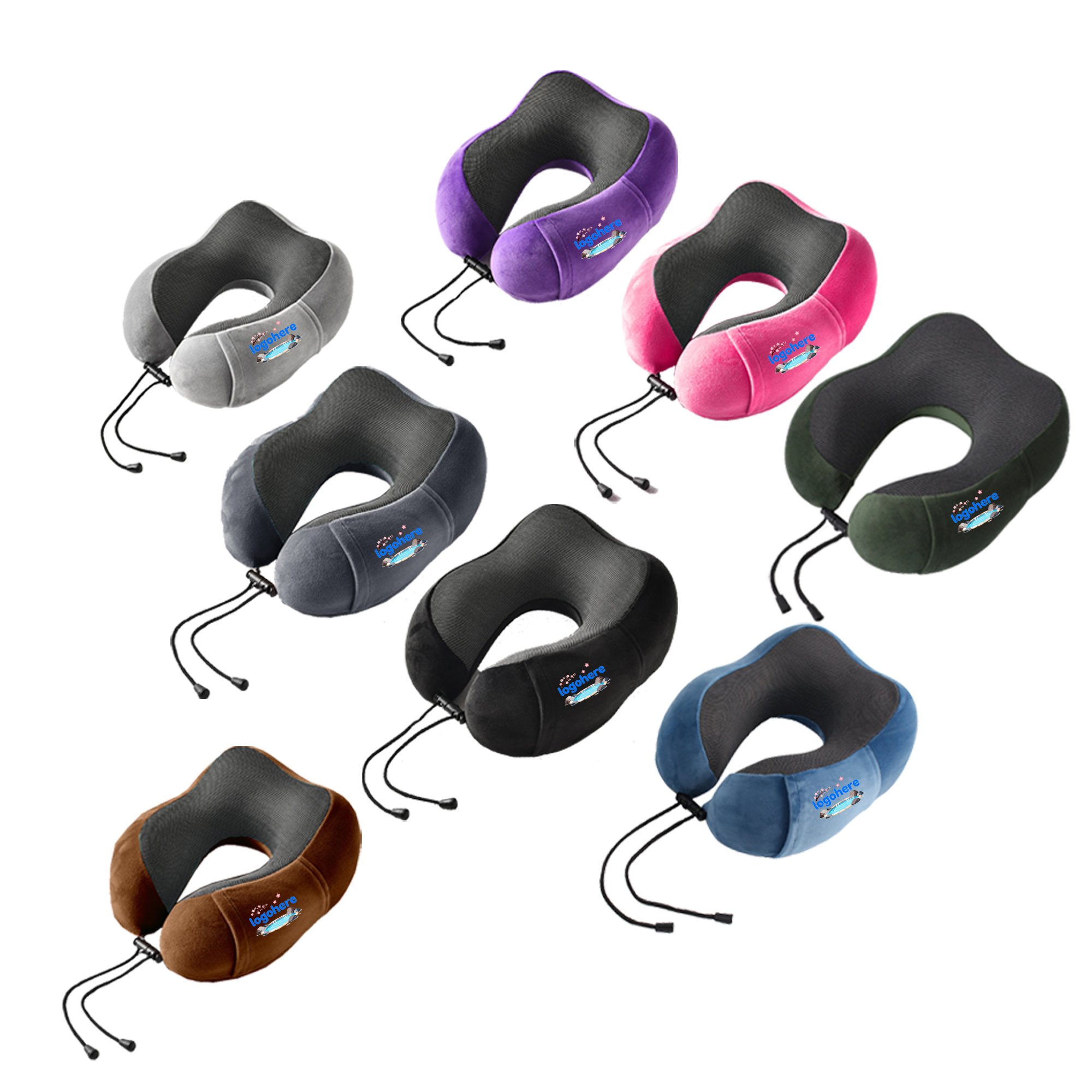 U Shaped Memory Foam Travel Pillow Set 4
