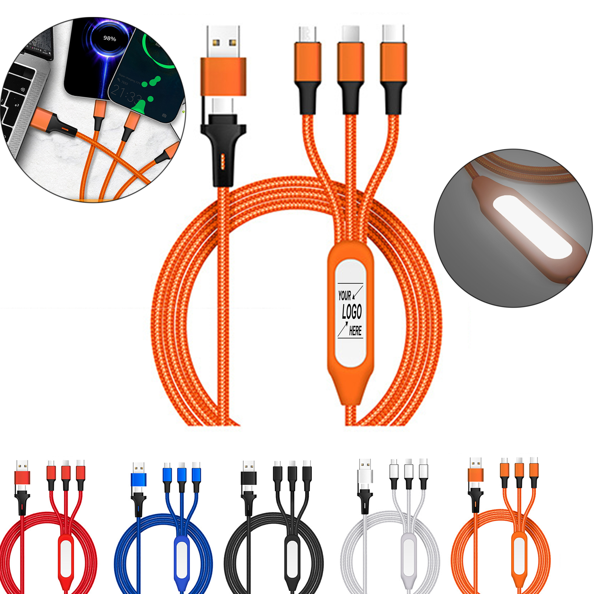 5-in-1 Nylon Braided Data and Charging Cable 6