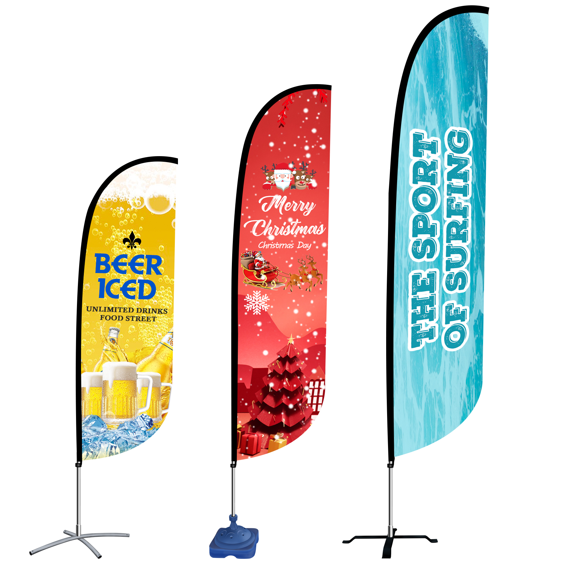 7' Outdoor single sided Advertising Beach Flag 2
