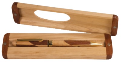 Laser Engraved Maple/Rosewood Pen and Magnetic Case Set 1