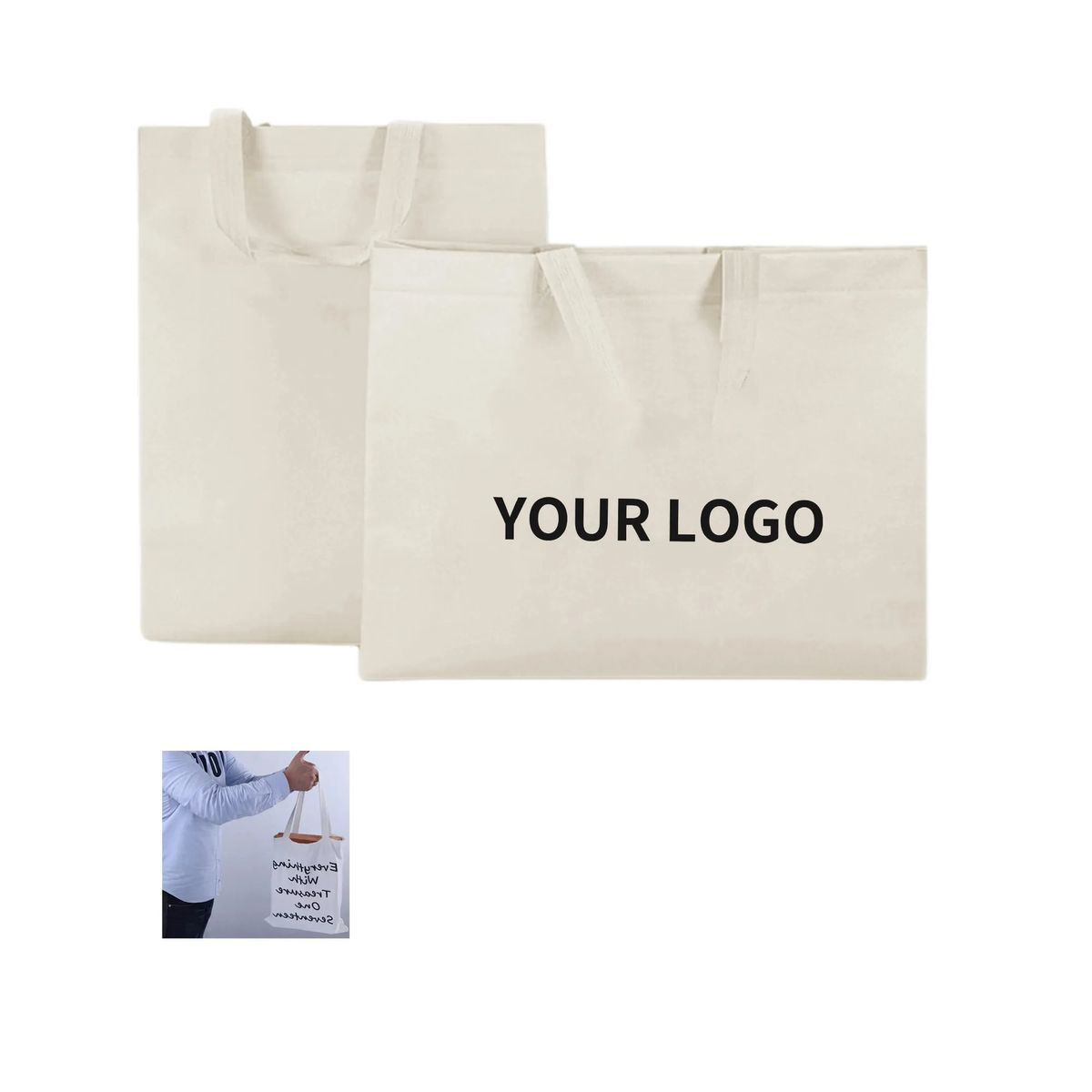Reusable Cotton Canvas Tote with Large Capacity Design 2