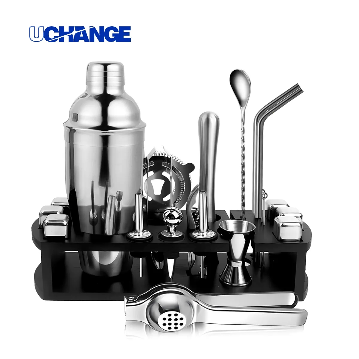 23 in 1 Premium Stainless Steel Cocktail Shaker Set W/ Stand 5