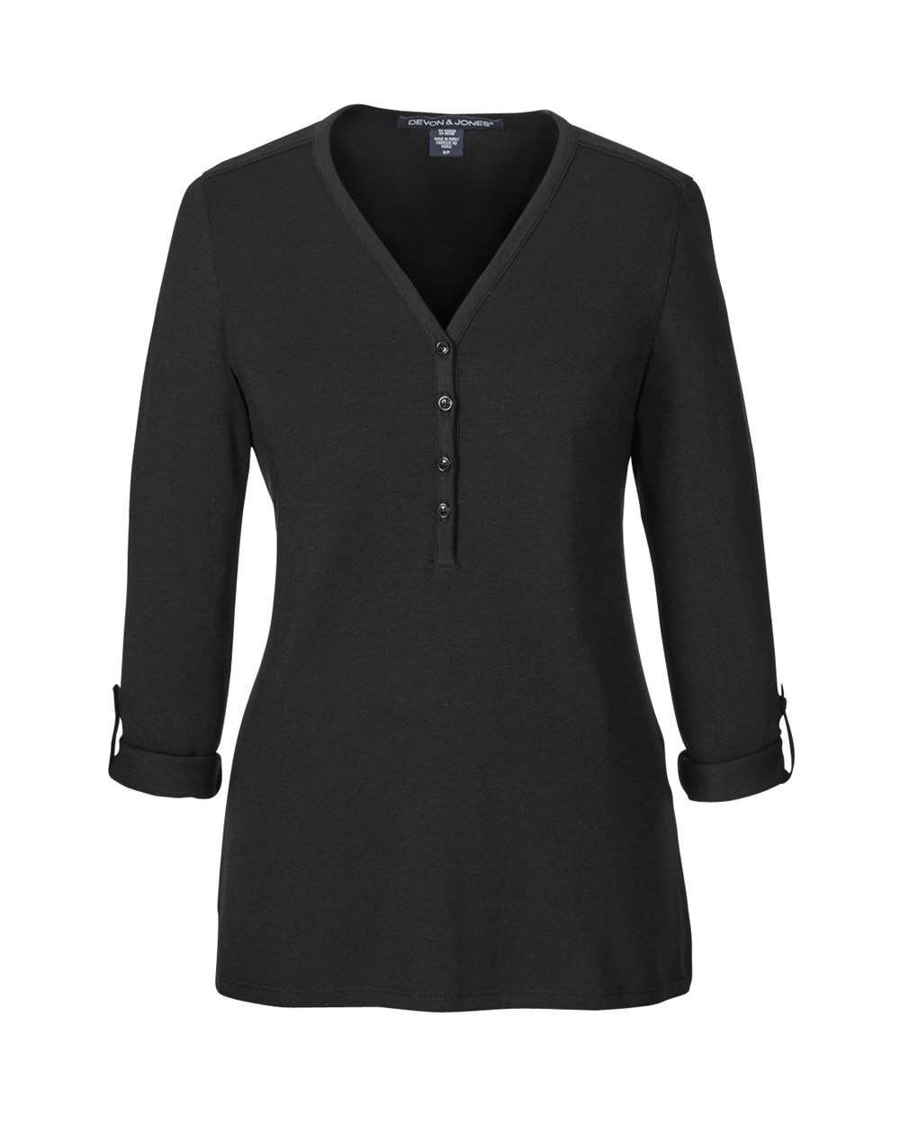 Women's Perfect Fit™ Y-Placket Convertible Sleeve Knit Top - DP186W 7