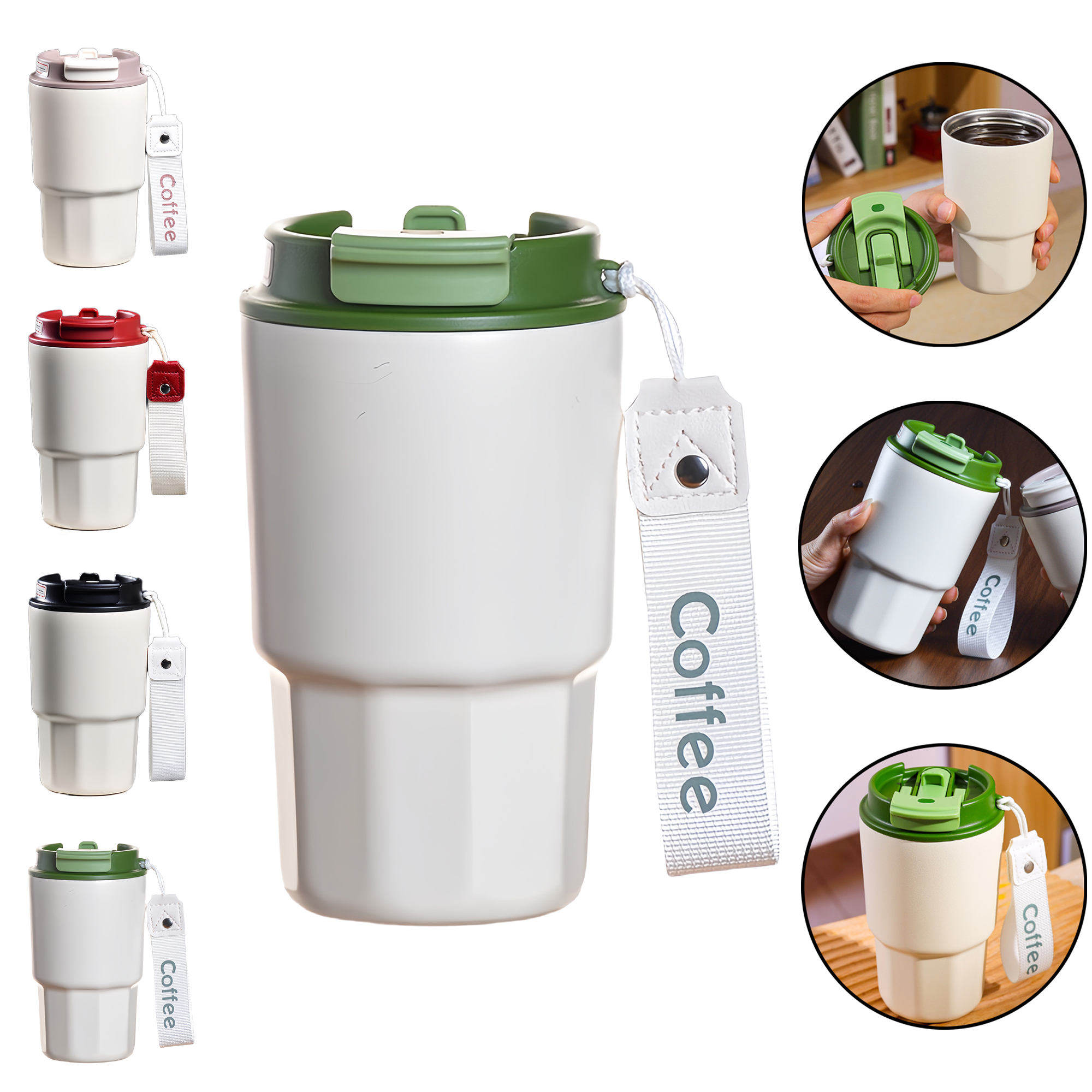 450ml Stylish Double-Walled Stainless Steel Insulated Tumbler with Straw 3