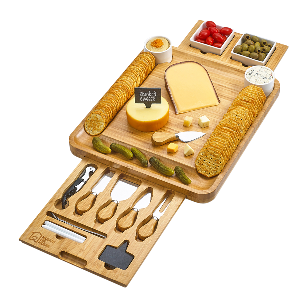 Bamboo Cheese Board and Knife Set 2