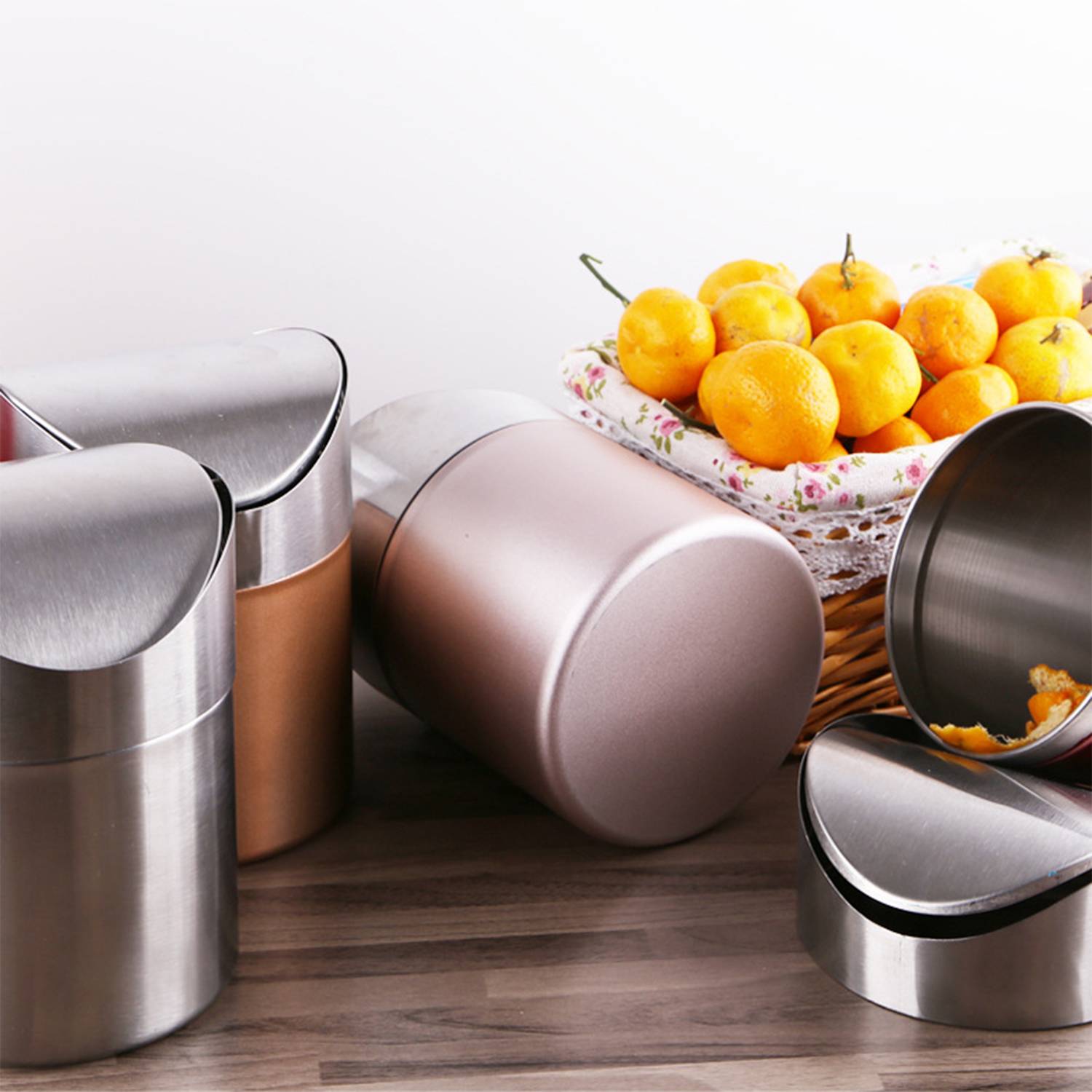 Stainless Steel Desktop Trash Can 5