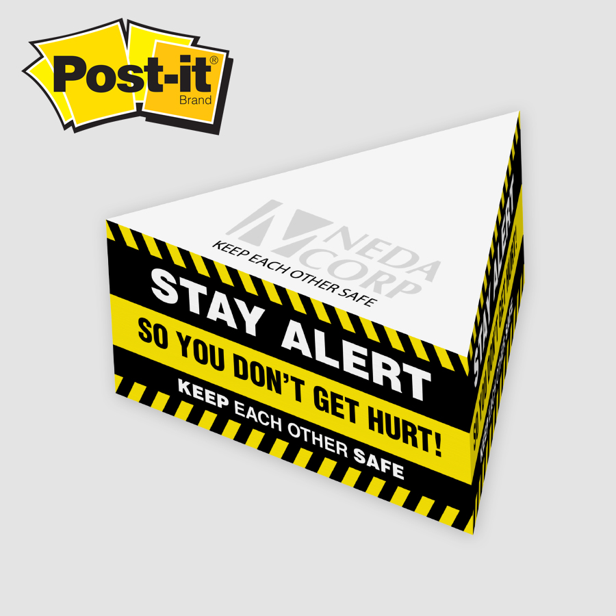 Post-it® Custom Printed Notes Cube — Triangle Half Cube - 3-3/4" x 3-3/4" x 1-3/4" 1