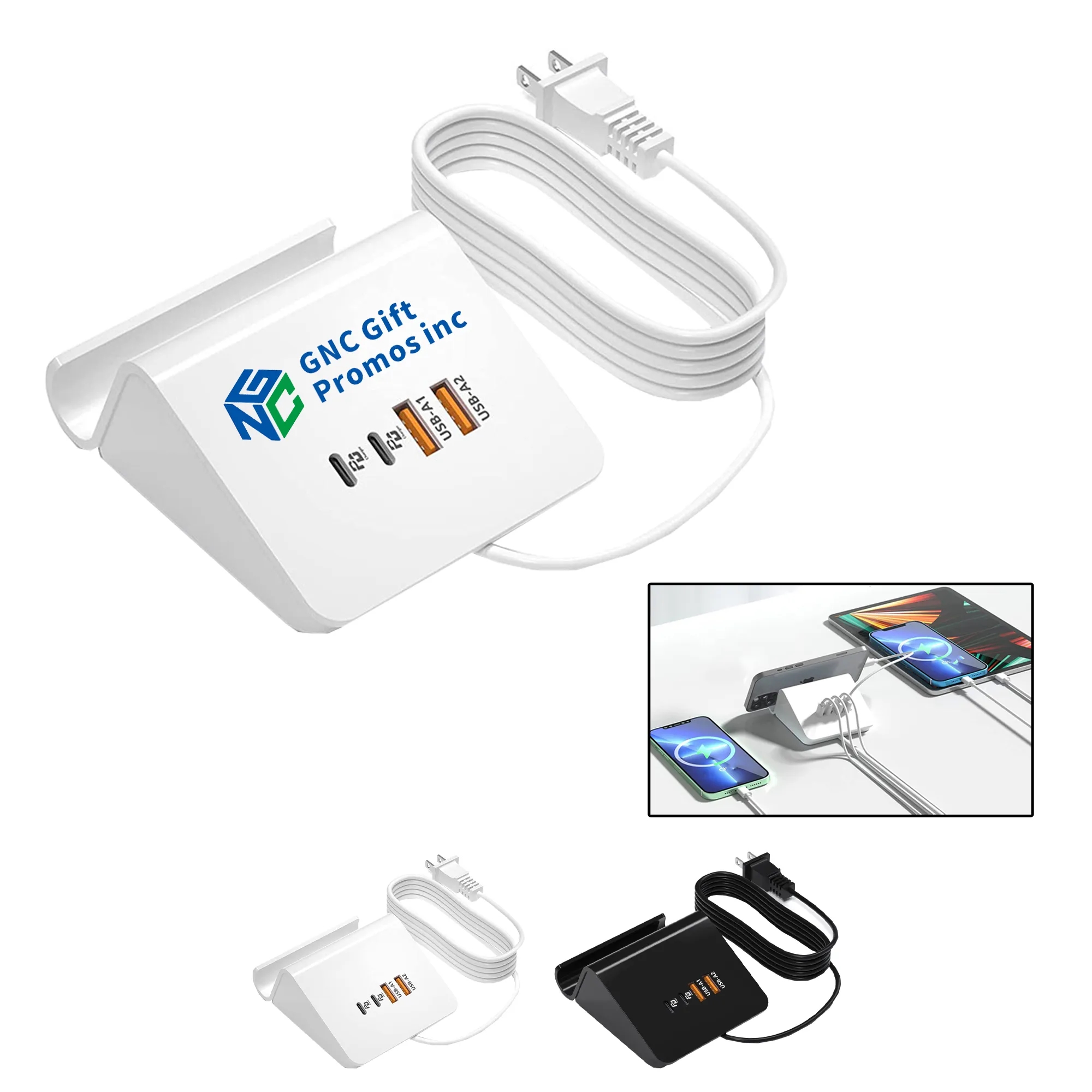 USB Multi Port Portable Desktop Charging Station 3