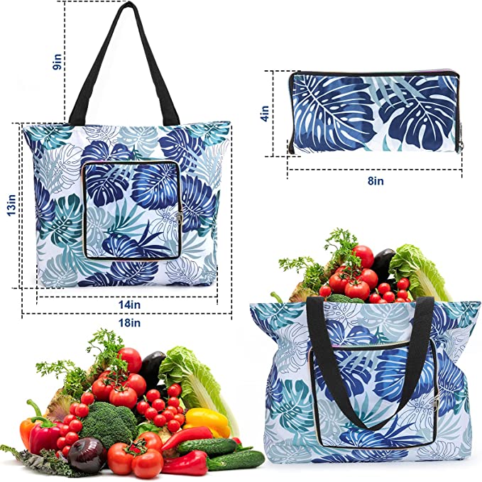 Large Capacity Foldable Washable Shopping Tote Bag / Handles 5