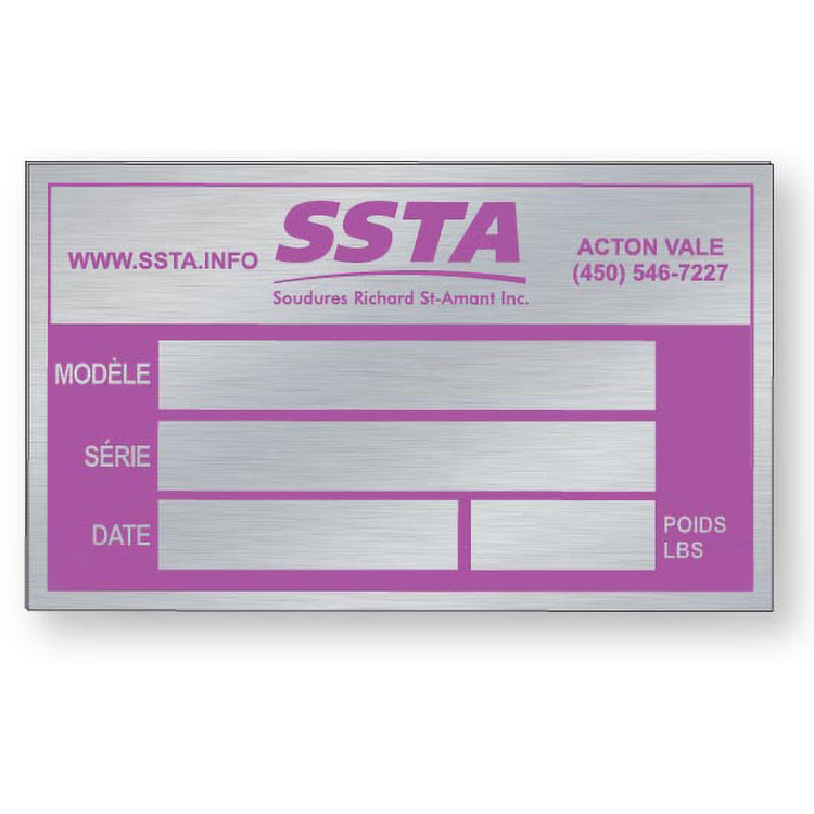 .032 Anodized Brushed Aluminum Plate, 12 Sq/In, Spot Colours, Outdoor Use