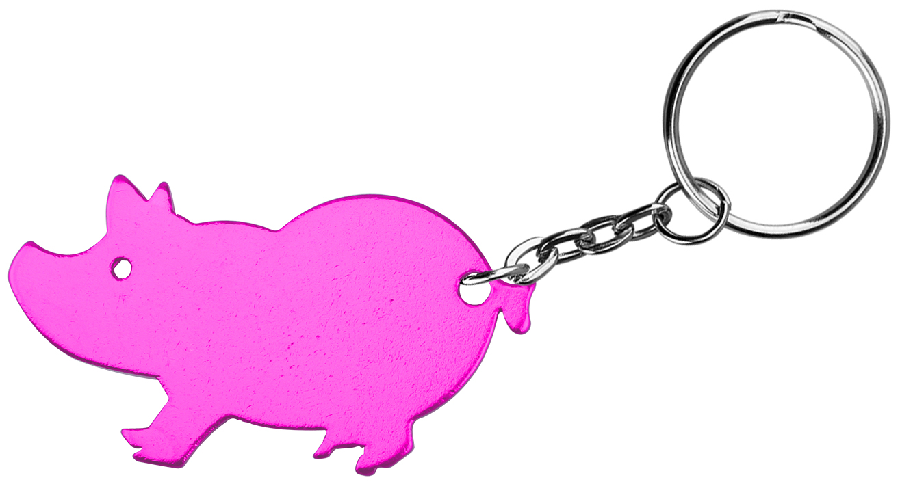 Pig shape bottle opener with key chain. 3