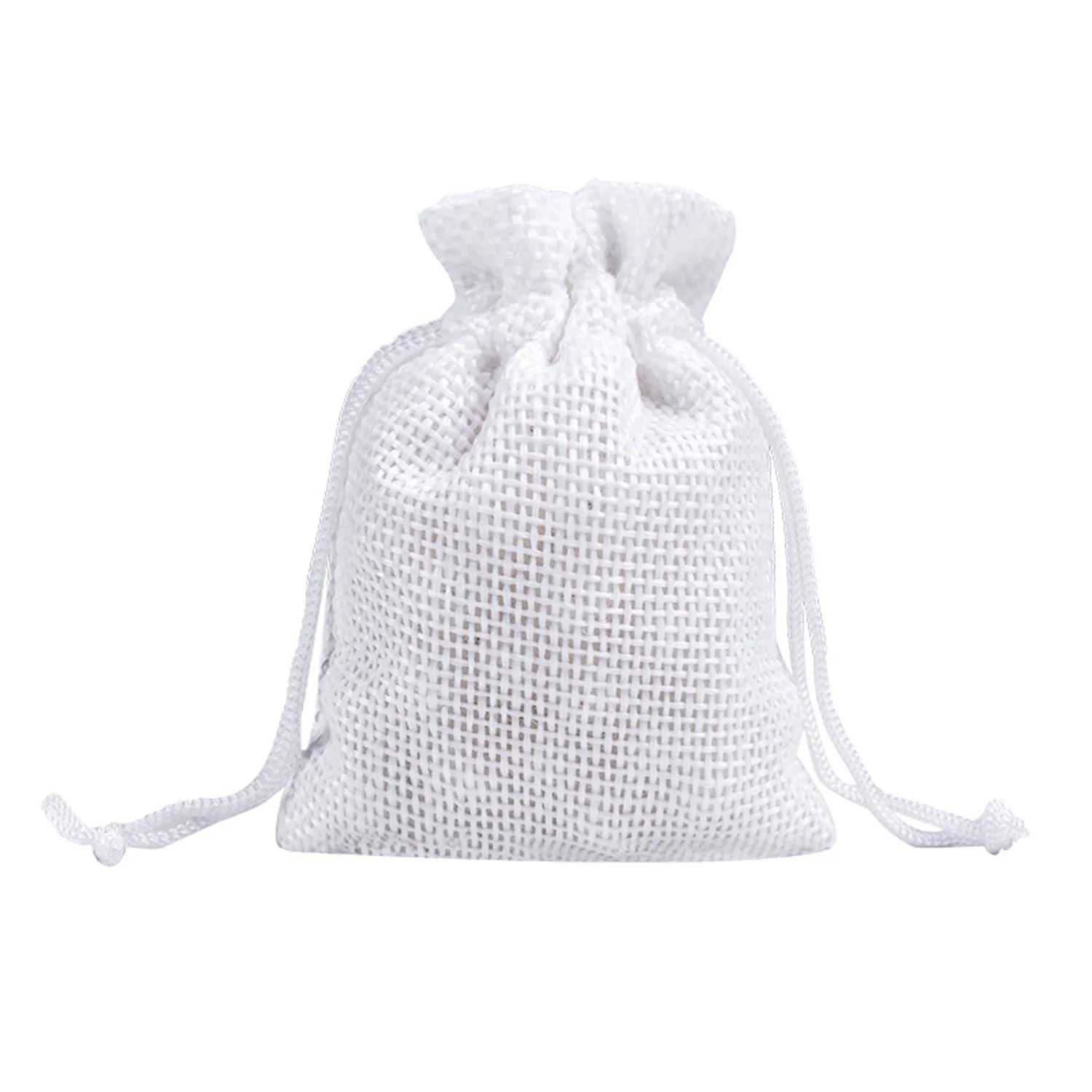 Medium Natural Burlap Pouches Jute Drawstring Bags 5" x 7" 1