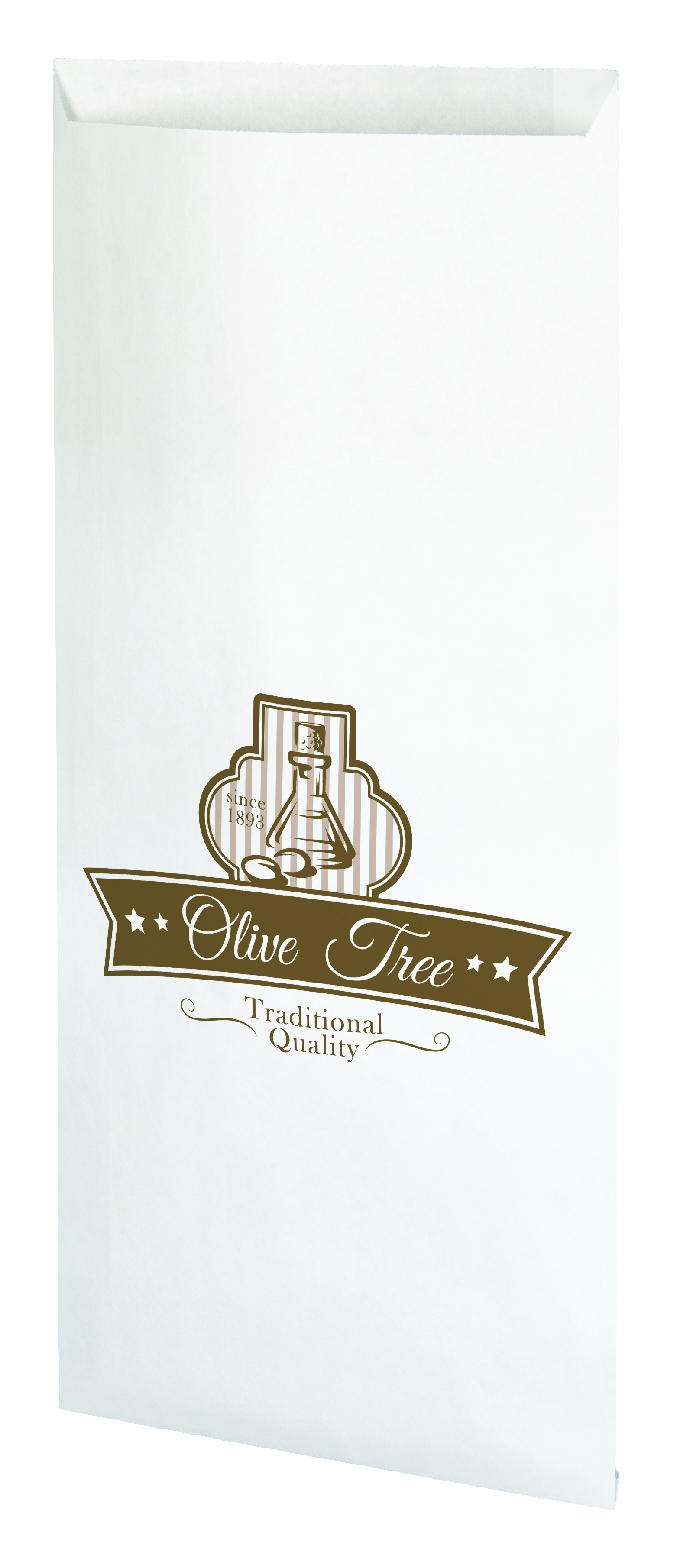 One Color 1-Sided Merchant Paper Bag with Gusset (5" x 16" x 2")
