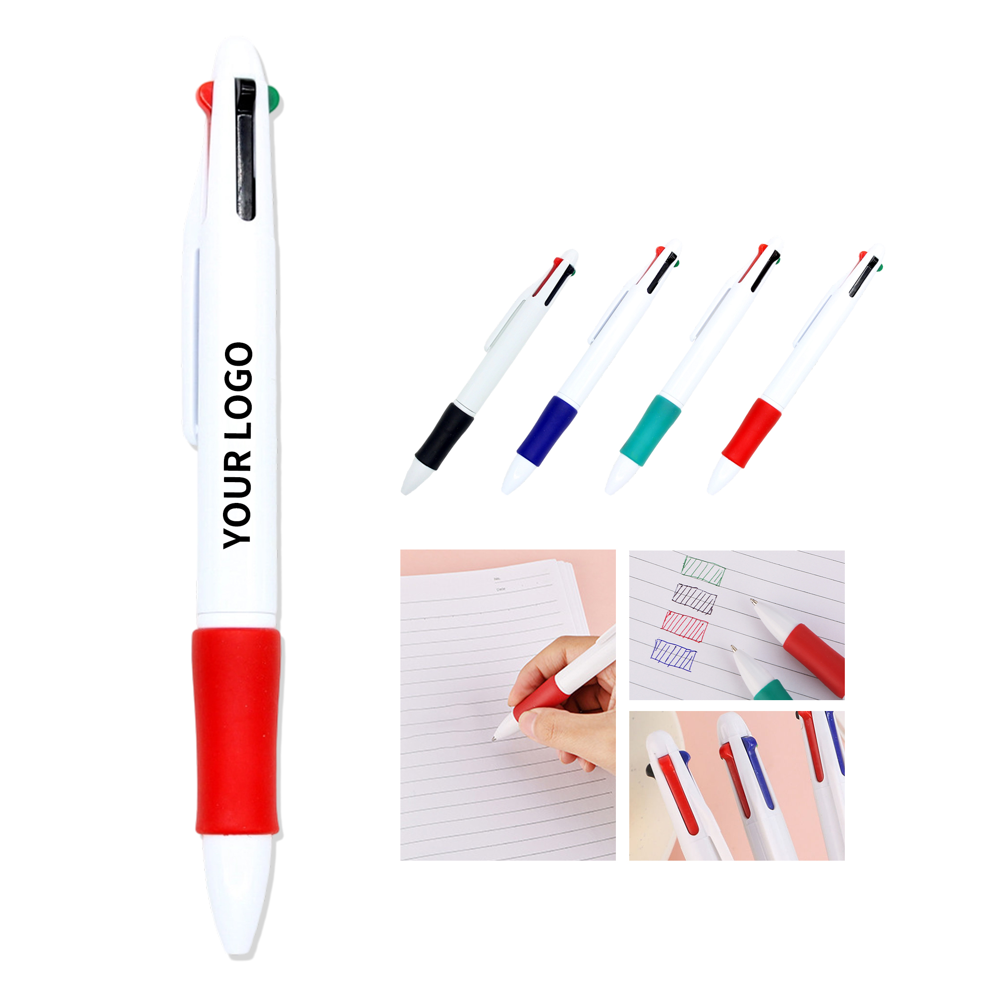 Four Color Ballpoint Pen With Soft Grip 5.63" 2