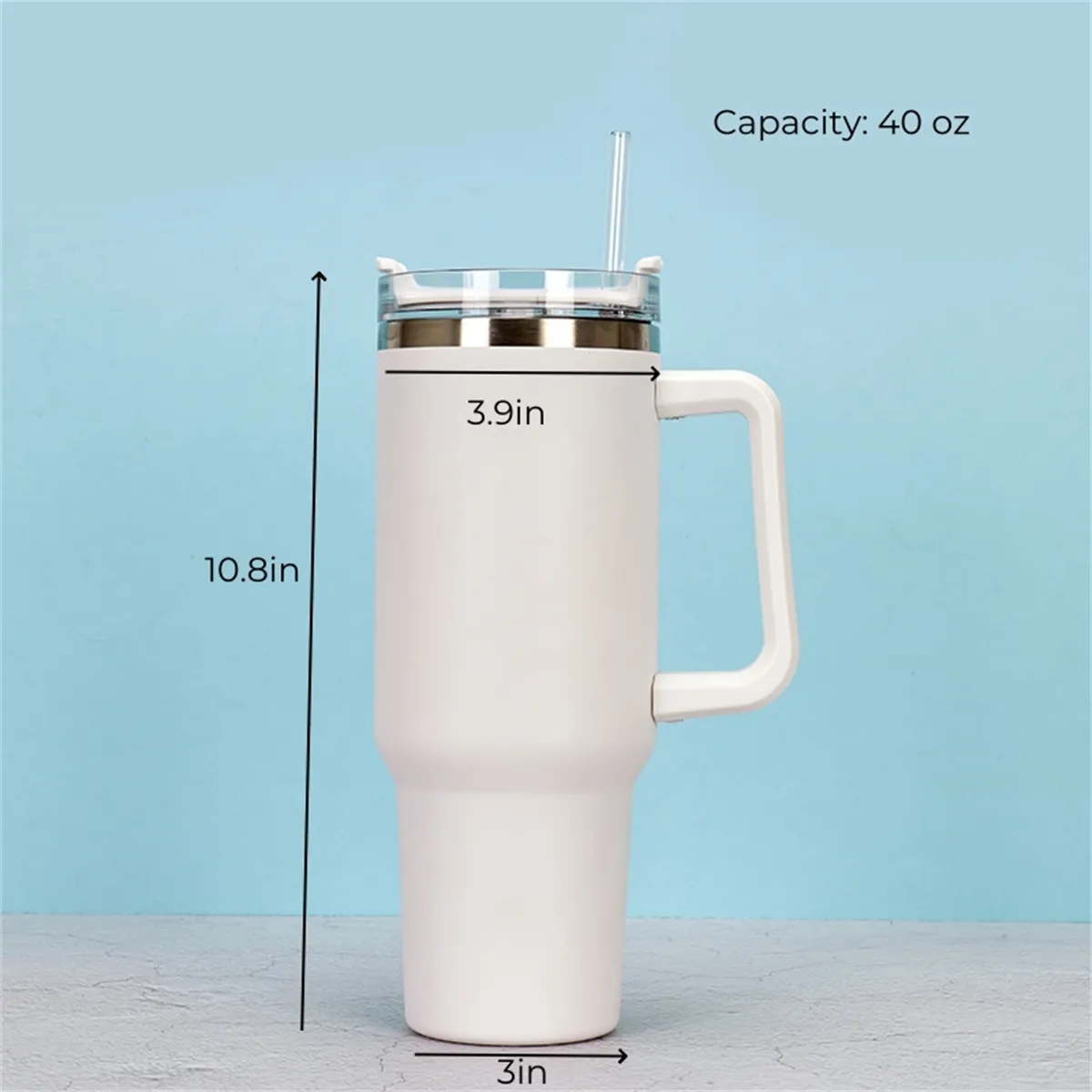 40oz Stainless Steel Vacuum Insulated Tumbler with Straw 6