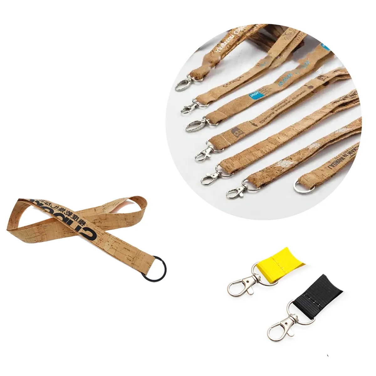 Eco Cork Lanyard With Metal Swivel Hook For ID Badges 2