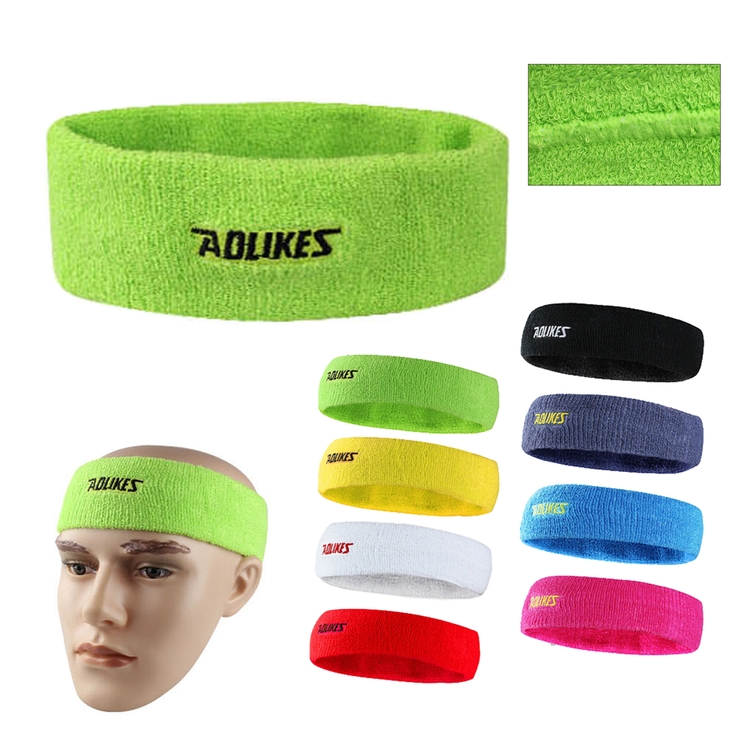 SM00048 - Cotton Terry Flexible Yoga Sport Sweat Headband/ Headwrap